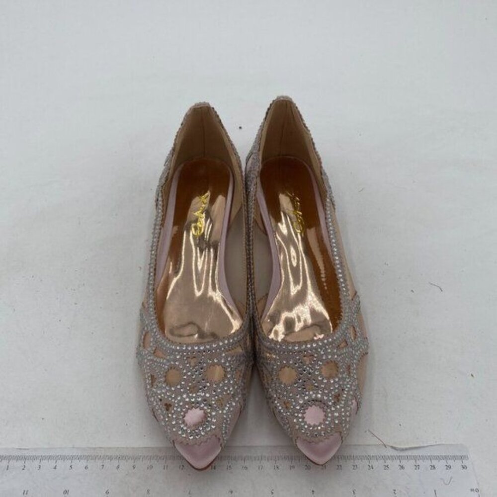 XYD Pink Rhinestone Mesh Flats - Picture 3 of 8